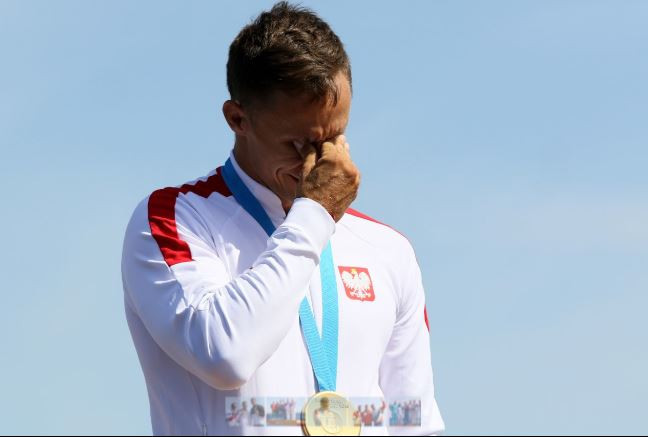 Poland's Tomasz Kaczor earned an emotional victory in the canoe sprint C1 1,000 metres at Minsk 2019, beating Germany’s  triple Olympic and 10 times world champion Sebastian Brendl ©Getty Images