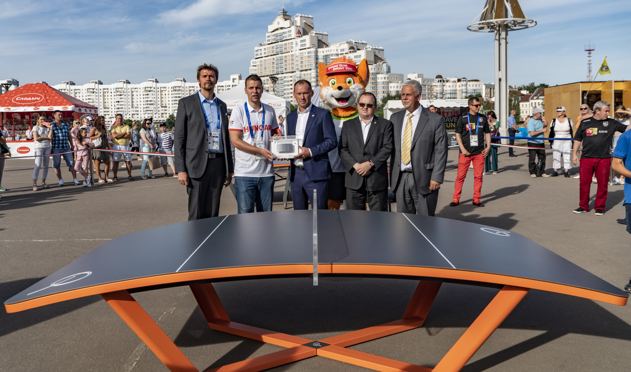 Teqball exhibited at Minsk 2019 fan zone as part of celebration of Hungarian culture