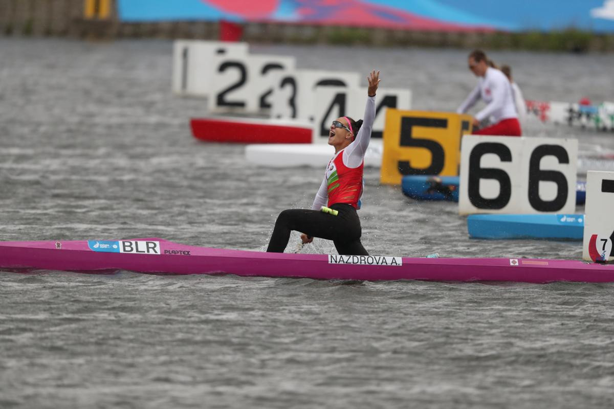 Alena Nasdrova triumphed in the women's canoe sprint C1 200m ©Minsk 2019