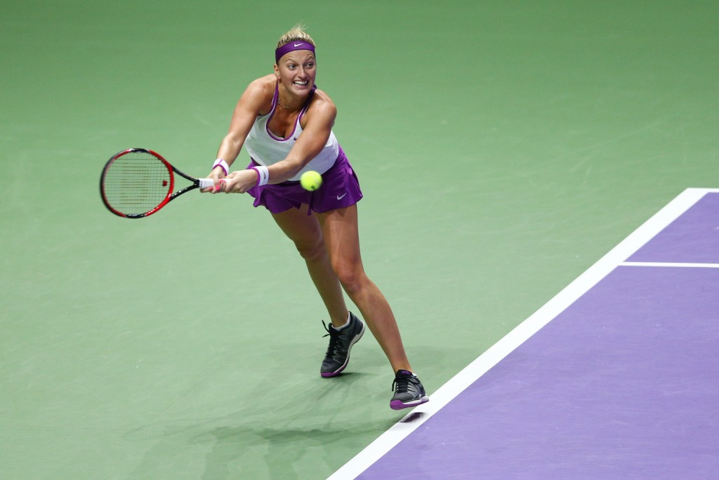 Petra Kvitová will hope for a repeat of her WTA Finals win over Maria Sharapova in Prague