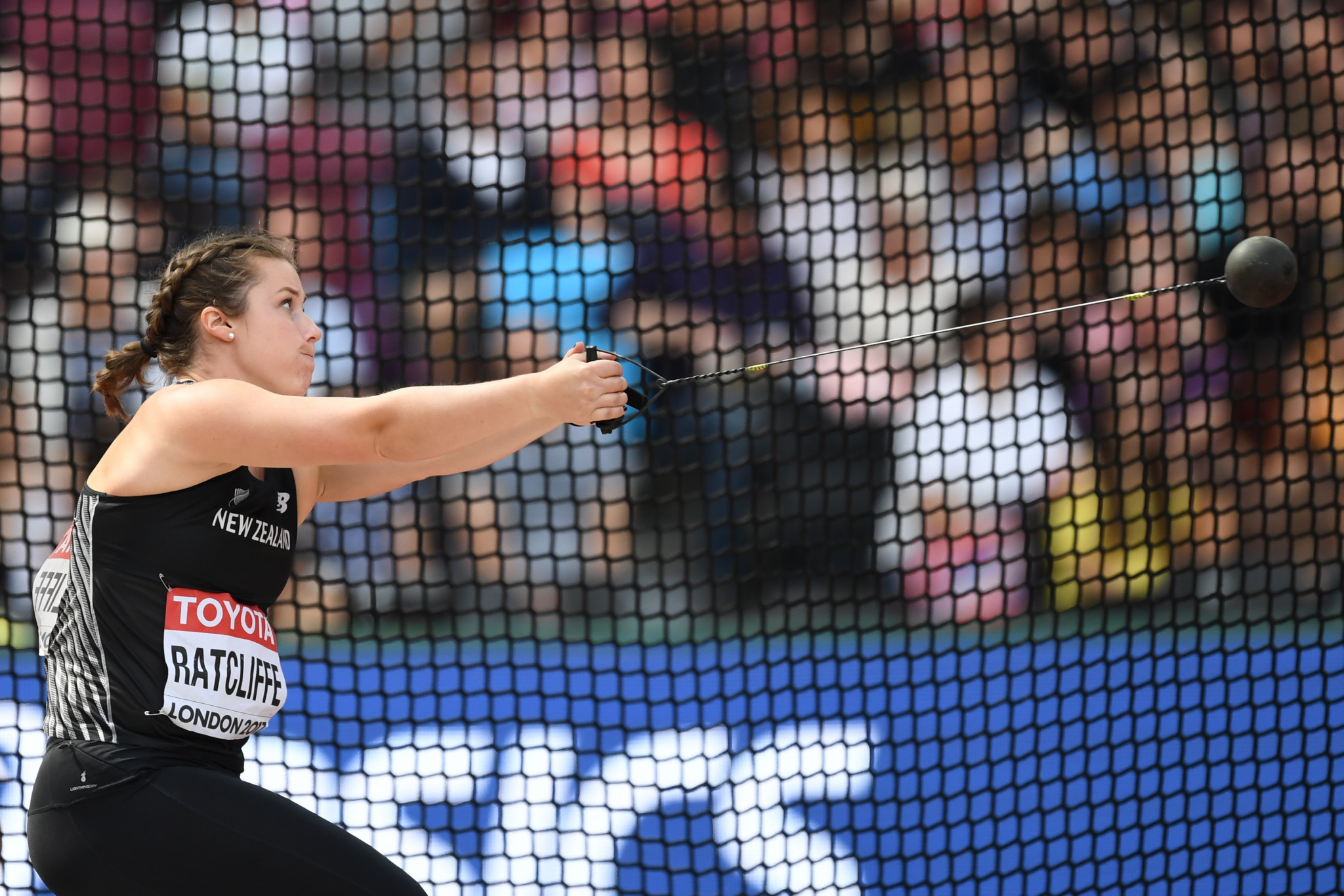 New Zealand's Julia Ratcliffe won the women's hammer throw event on her return from a lengthy absence ©Getty Images
