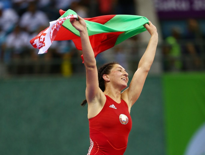 Vasilisa Marzaliuk won wrestling gold for Belarus, one of two today ©Getty Images