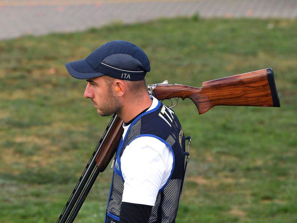 It was an all-Italian affair in the final of the shotgun skeet, one of the concluding shooting events of the Games ©Twitter