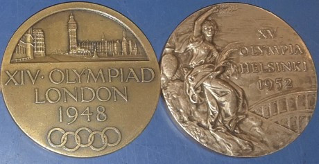 The Olympic bronze medal from Helsinki 1952 (right) was found among other Olympic memorabilia