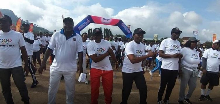 A fun run was held in Koforidua in Ghana to mark Olympic Day ©GOC