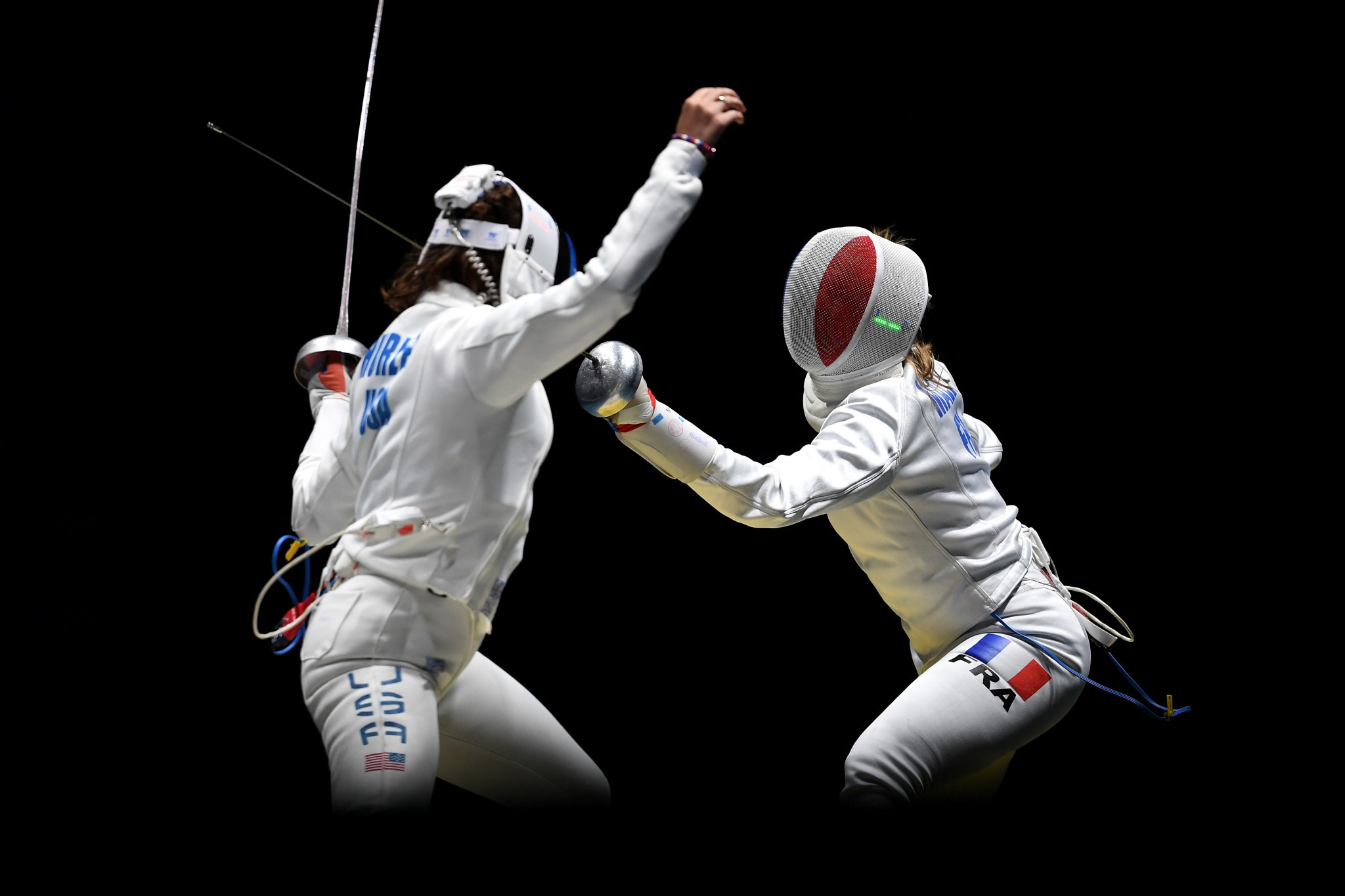 United States fencer Kelley Hurley, left, claimed a fifth Pan American Fencing Championship title in Toronto ©Getty Images