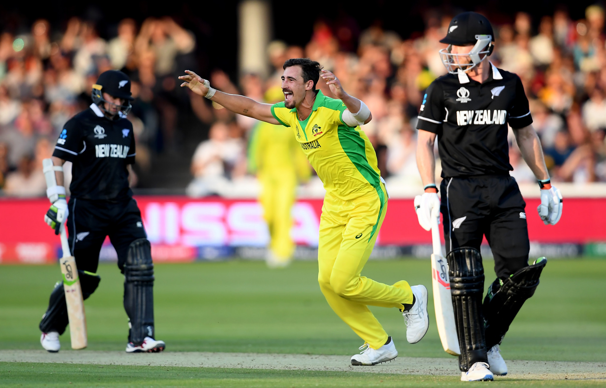 Australian bowler Mitchell Starc was on top form again as he took five wickets during his side's 86 run victory over New Zealand at Lord's to take his total in the tournament to 24 ©Getty Images