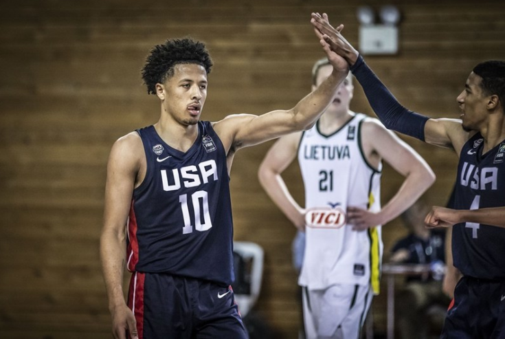 Cade Cunningham was joint top of the scorecharts for the United States against Lithuania ©FIBA