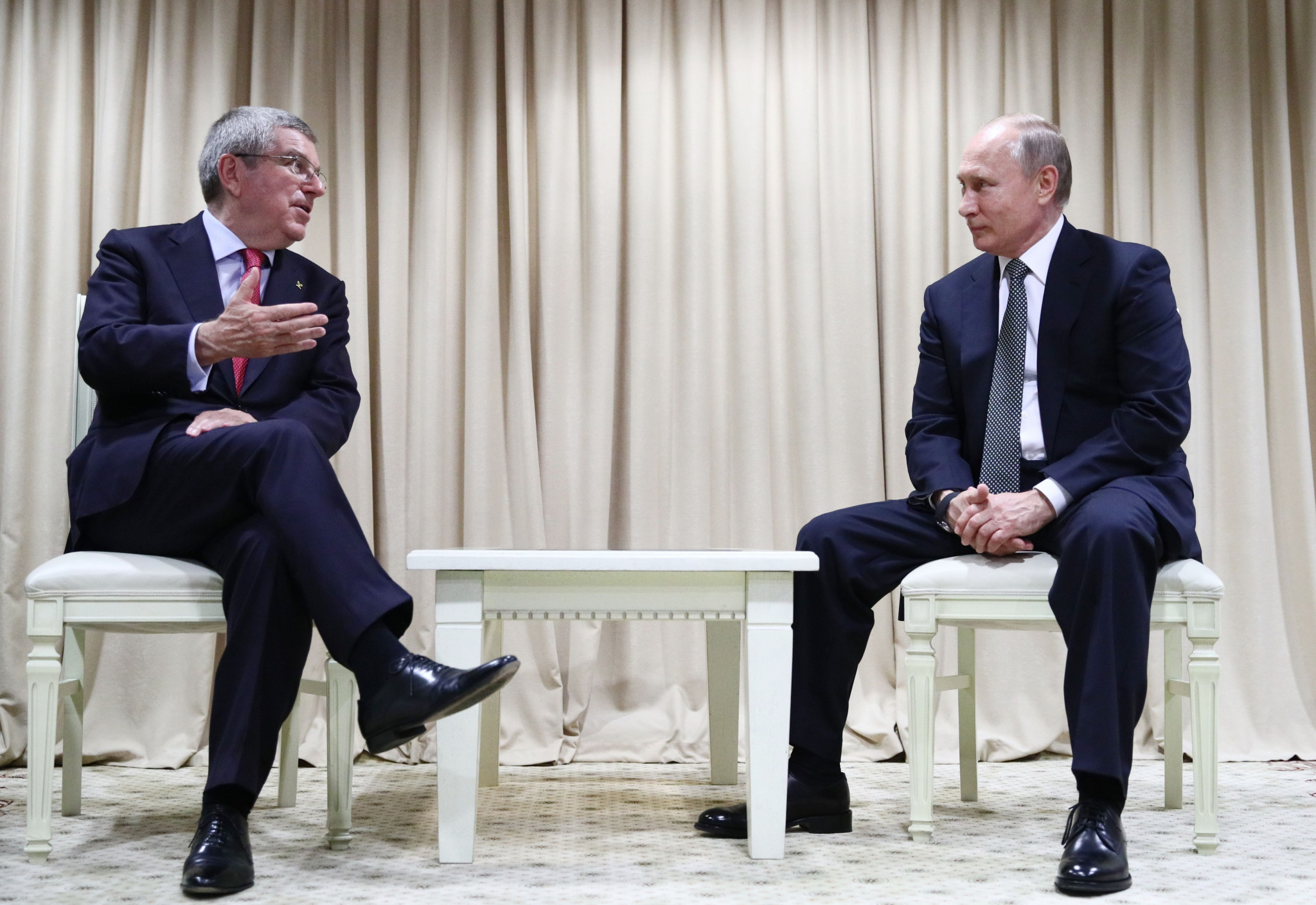Russian President Vladimir Putin praised Belarus for their organisation of the European Games during a meeting with IOC President Thomas Bach in Minsk ©Getty Images
