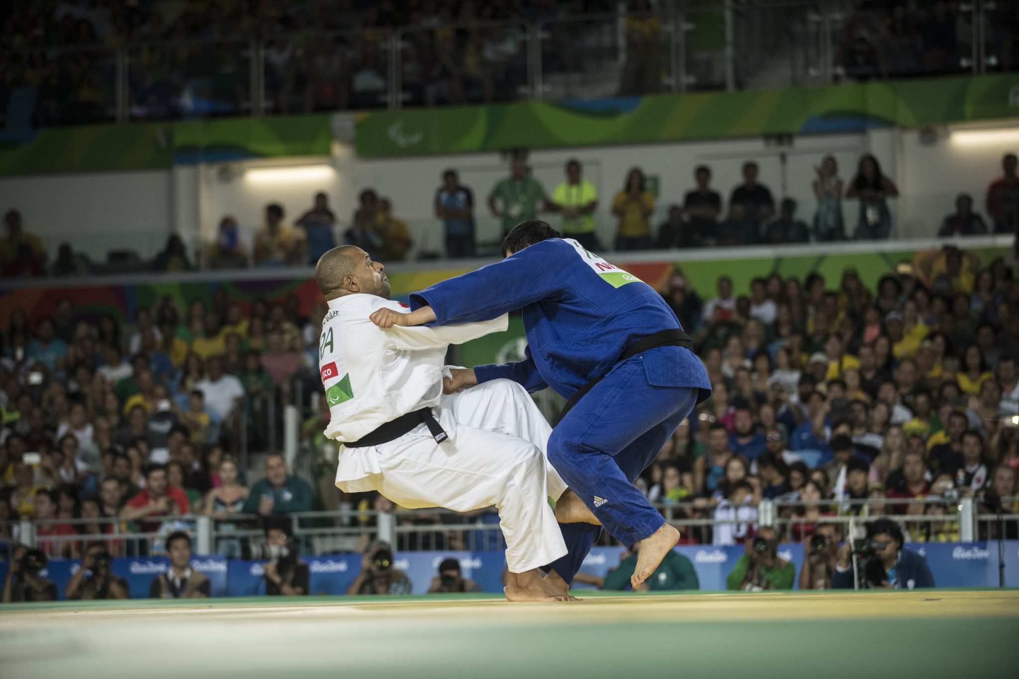Brazil's Antonio Tonorio and Choi Gwang-geun of South Korea in action during the men's under-100kg contest at the Rio 2016 Paralympic Games ©Getty Images