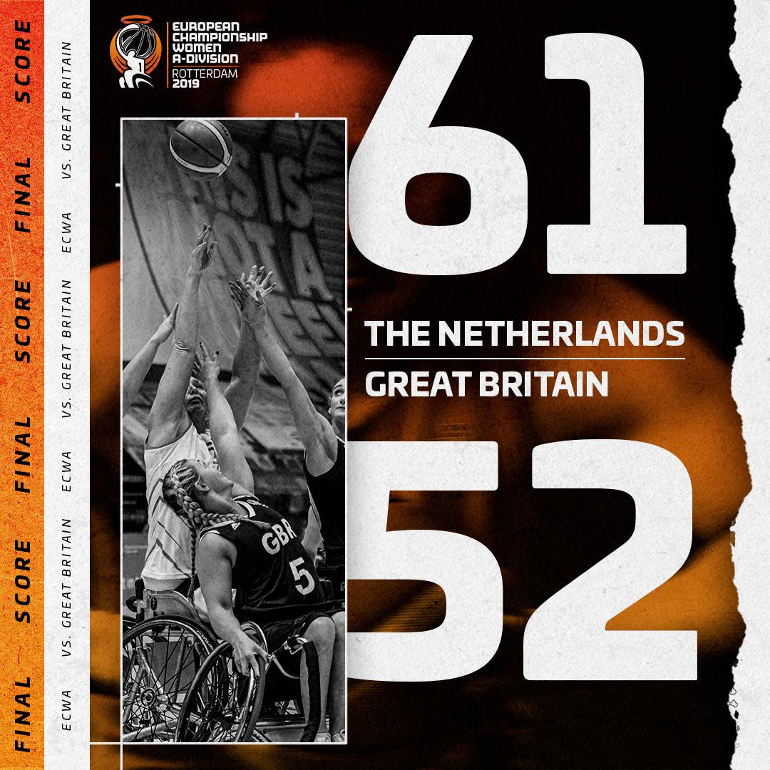 Hosts The Netherlands maintained their unbeaten record with victory over Great Britain at the IWBF Women’s European Championship Division A in Rotterdam ©IWBF