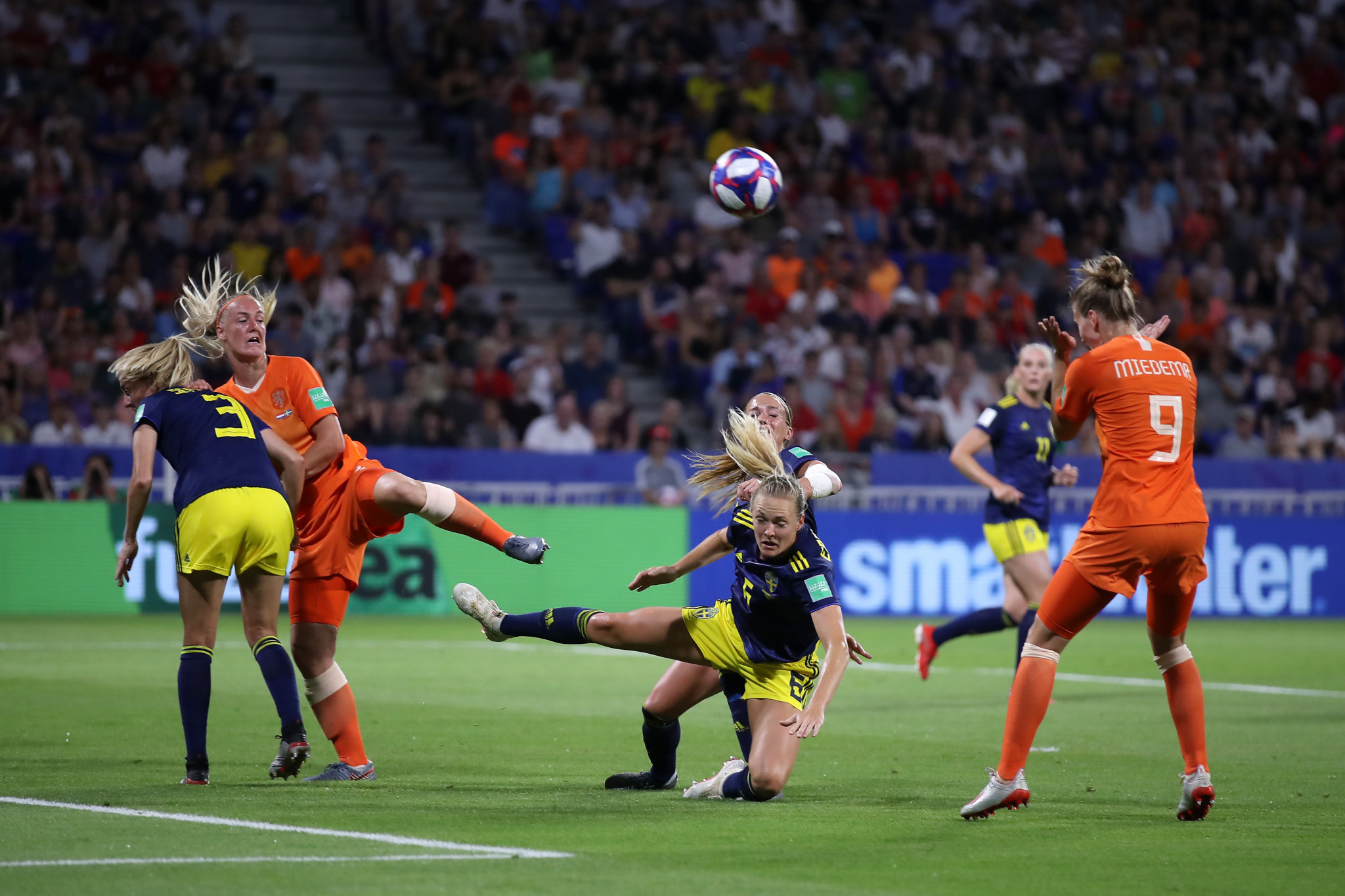 Vivianne Miedema was denied by an equally good stop from Sweden's Hedvig Lindahl ©Getty Images