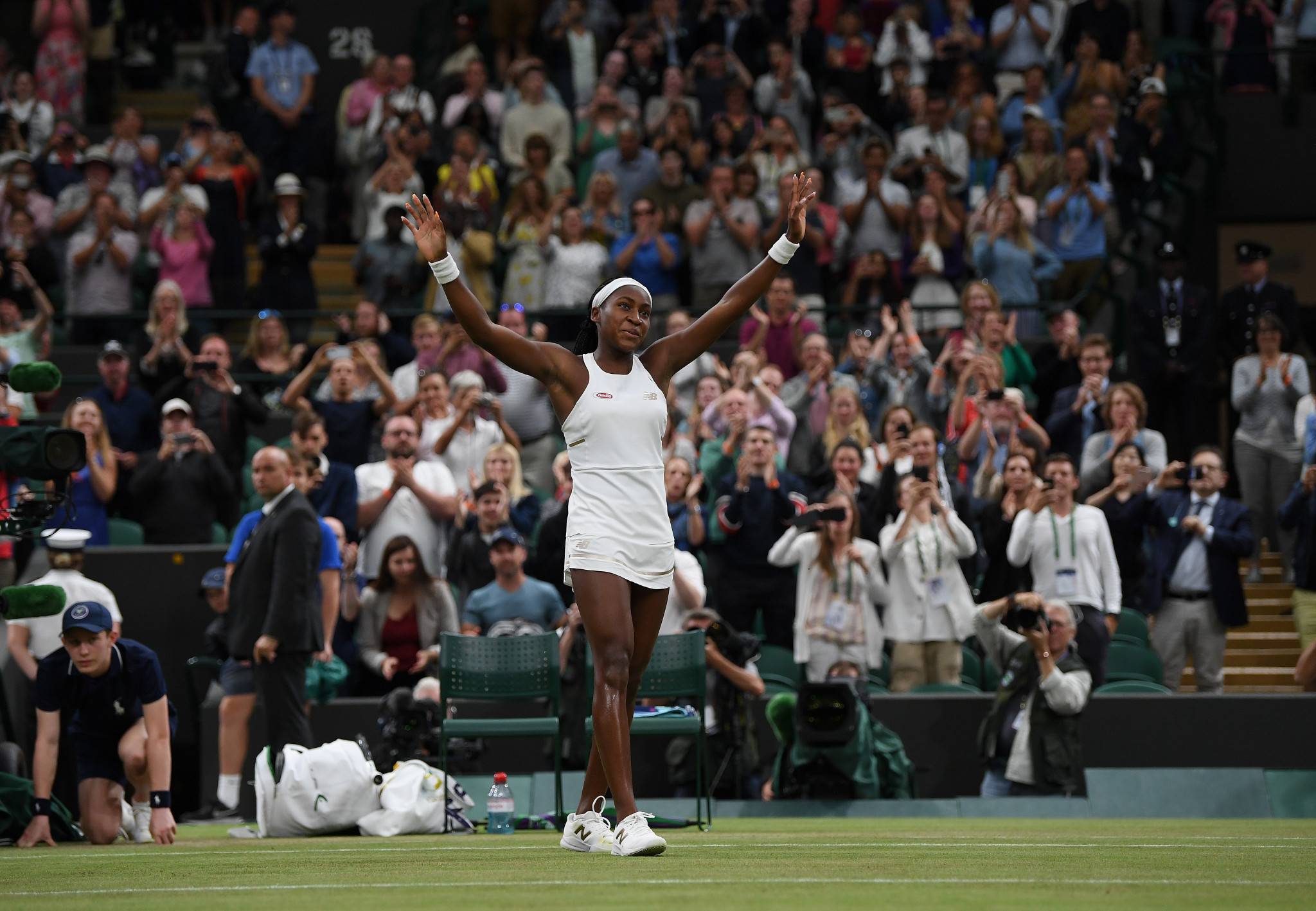 Teenager Coco Gauff celebrated another memorable victory at Wimbledon ©Getty Images