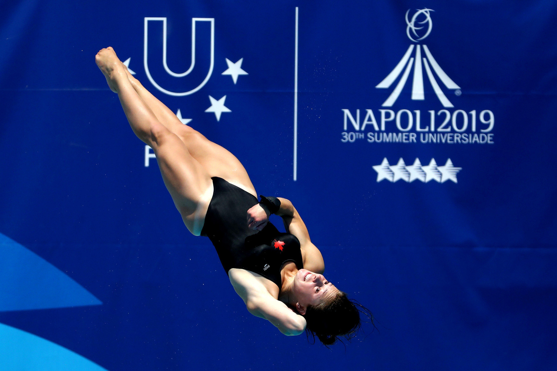 Four sets of medals were awarded in the diving as it got under way ©Naples 2019