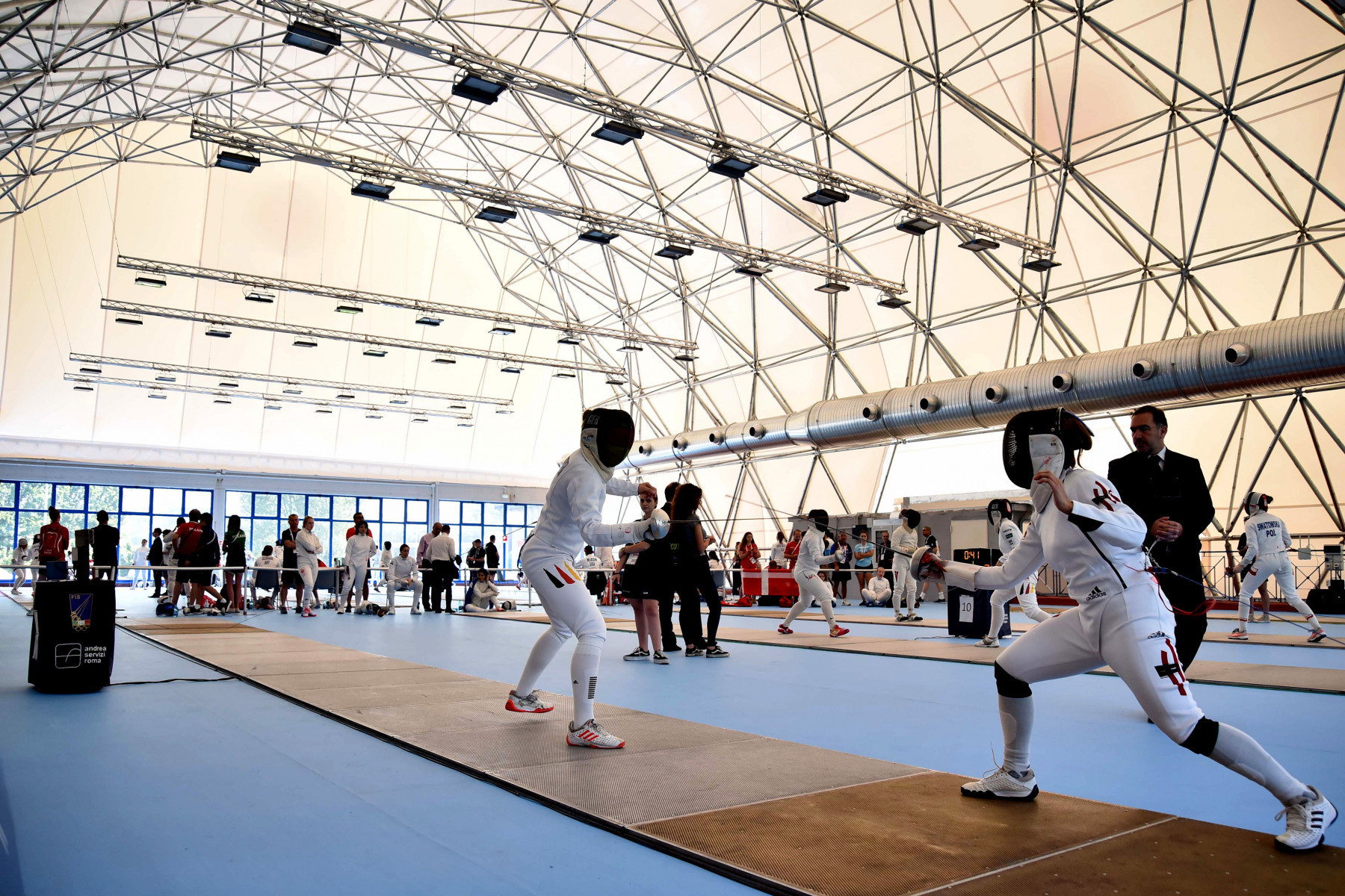 The University Sports Centre in Salerno played host to the first finals in fencing ©Naples 2019