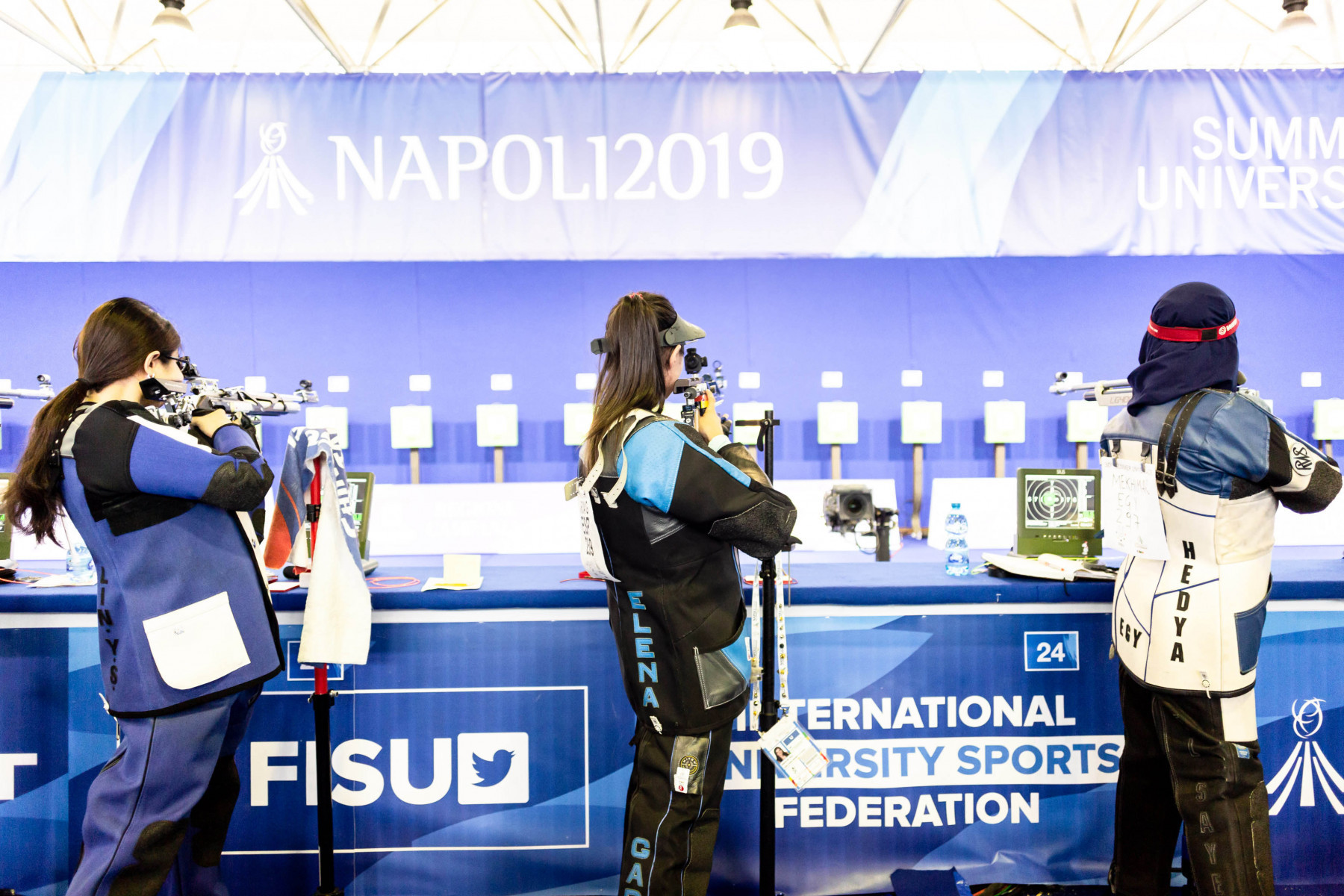 Only one set of medals was awarded in shooting, with the final podium decided in the women's 10m air rifle event ©Naples 2019