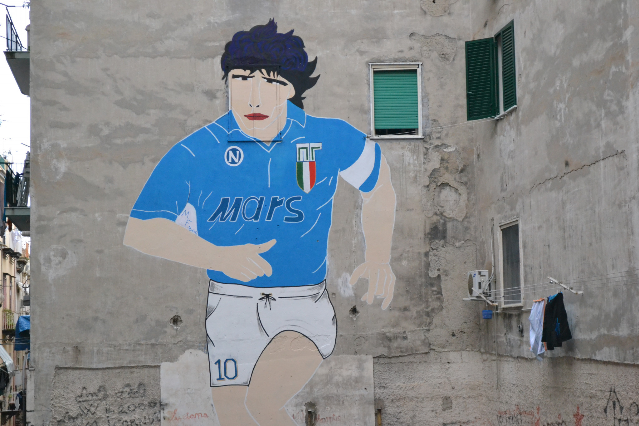 Diego Naples remains a revered figure in Naples, with his image still appearing all over the city ©Philip Barker