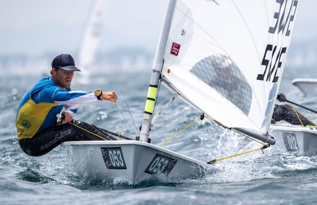 Sweden’s Jesper Stålheim is in a three-way tie for first place after four qualifying races at the 2019 ILCA Laser Standard Men’s World Championship in Japanese city Sakaiminato ©Junichi Hirai/Bulkhead Magazine Japan