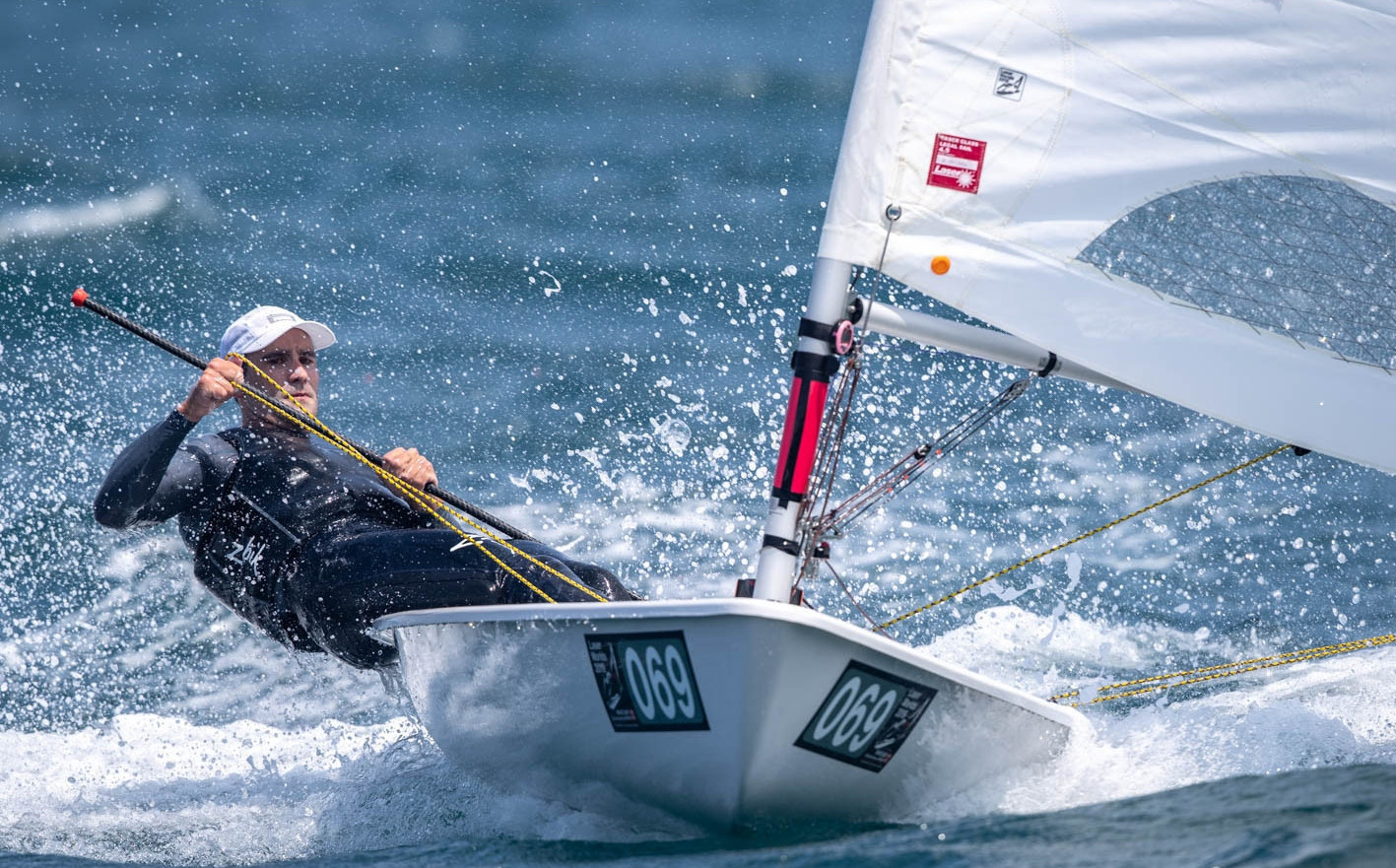 Two wins out of two on the final day of qualification racing at the Laser Men's World Championship in Japan left New Zealand's Sam Meech top of the listings ahead of the medal matches ©Junichi Hirai / Bulkhead Magazine Japan