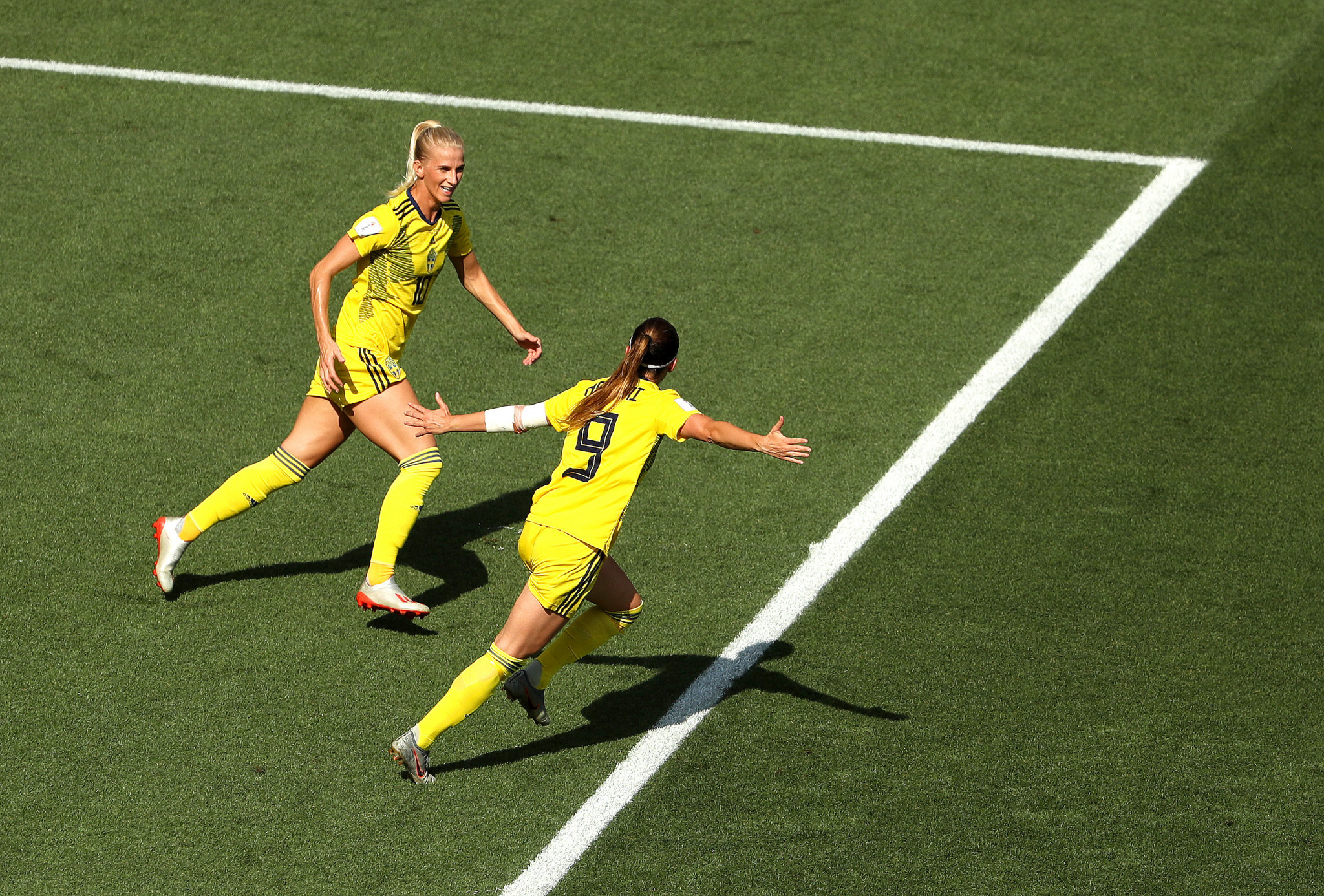 Kosovare Asllani opened the scoring for Sweden after a defensive mistake from England ©Getty Images
