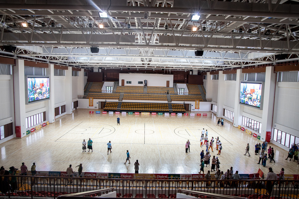 The Multi-Sport Centre at the Faleata Sports Complex in Apia has been built with the help of funding from China and is set to host badminton and netball during the Pacific Games ©Samoa 2019