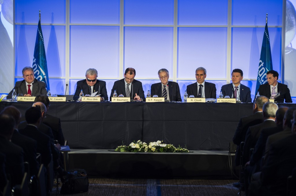 SportAccord's ruling council during today's Extraordinary General Meeting ©SportAccord