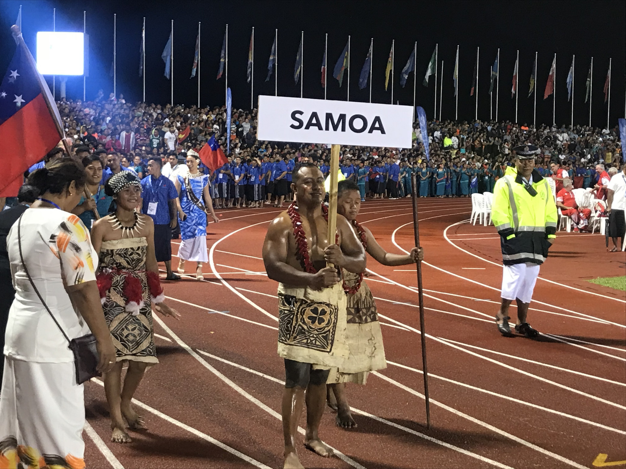 Samoa were the final nation to enter the stadium ©ITG
