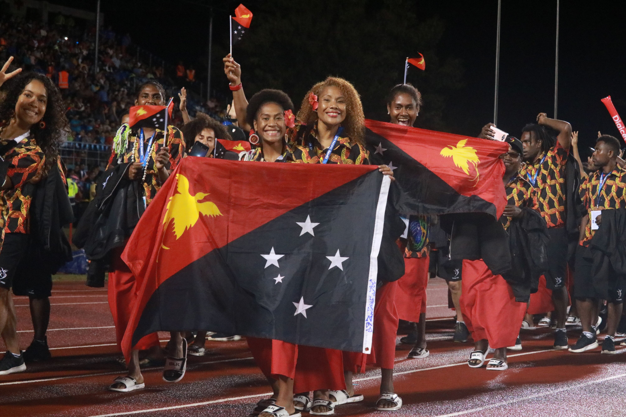 As the previous hosts, Papua New Guinea were the first team out in the Parade of Nations ©Roland Setu/Games News Service