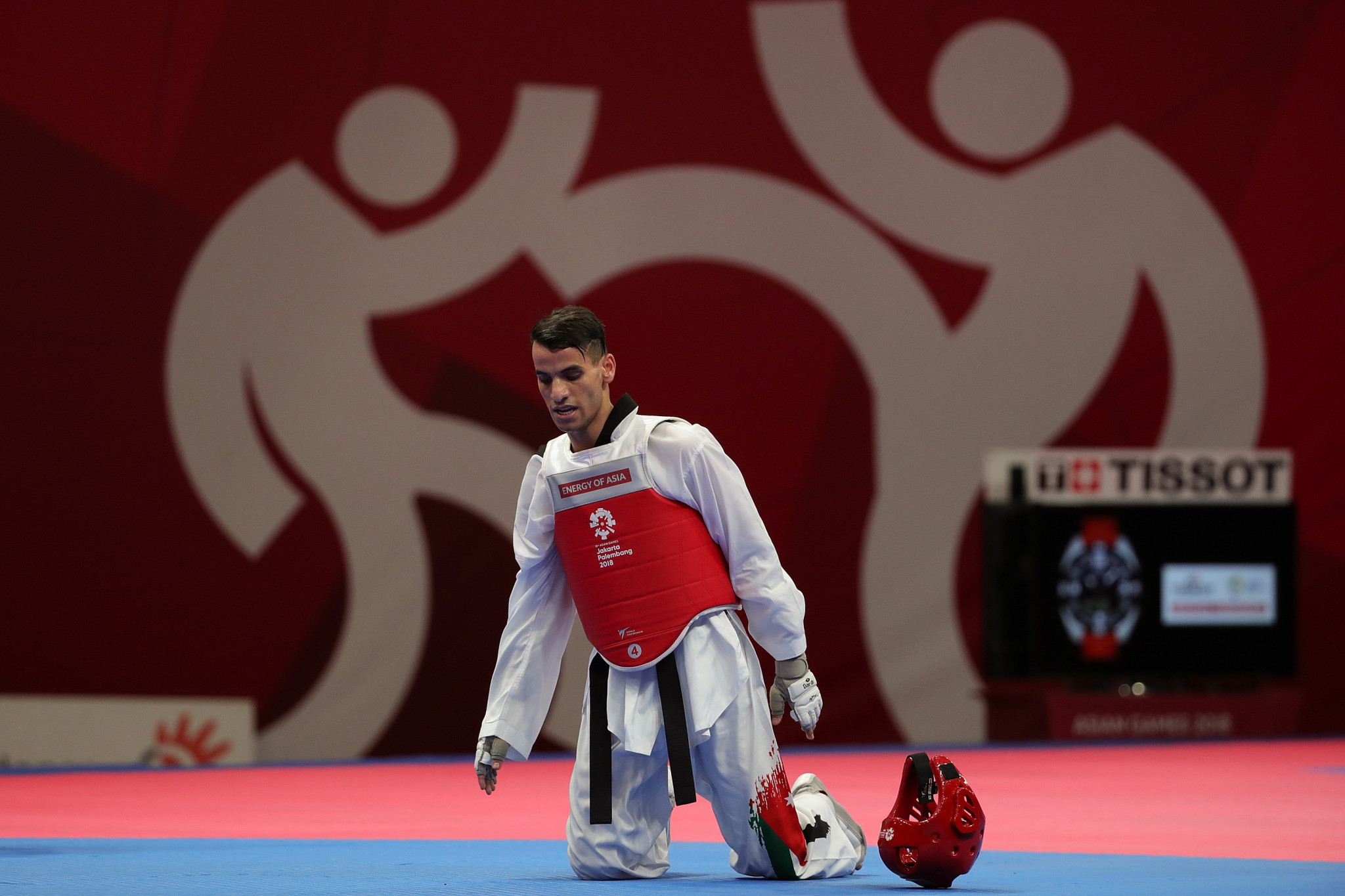 Olympic champion Ahmad Abughaush was one of three taekwondo athletes recognised at the signing ceremony ©Getty Images