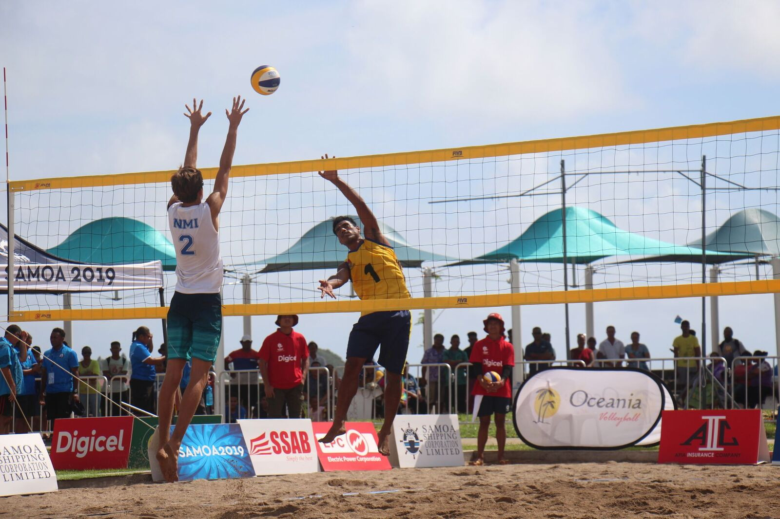 There were also much more suitable conditions for the beach volleyball ©PacificGames News Service