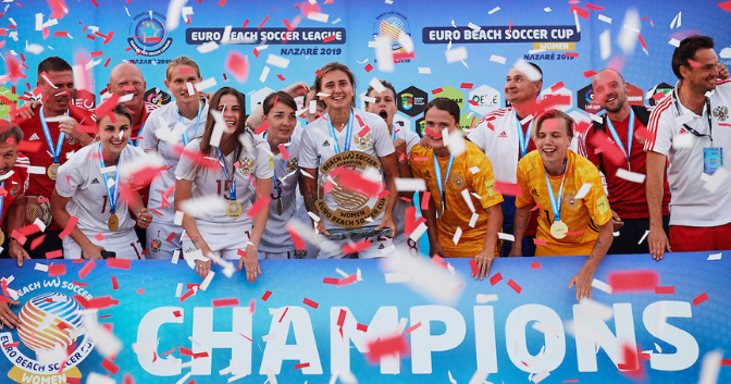 Russia successfully defended their women’s Euro Beach Soccer League title at Nazare in Portugal 