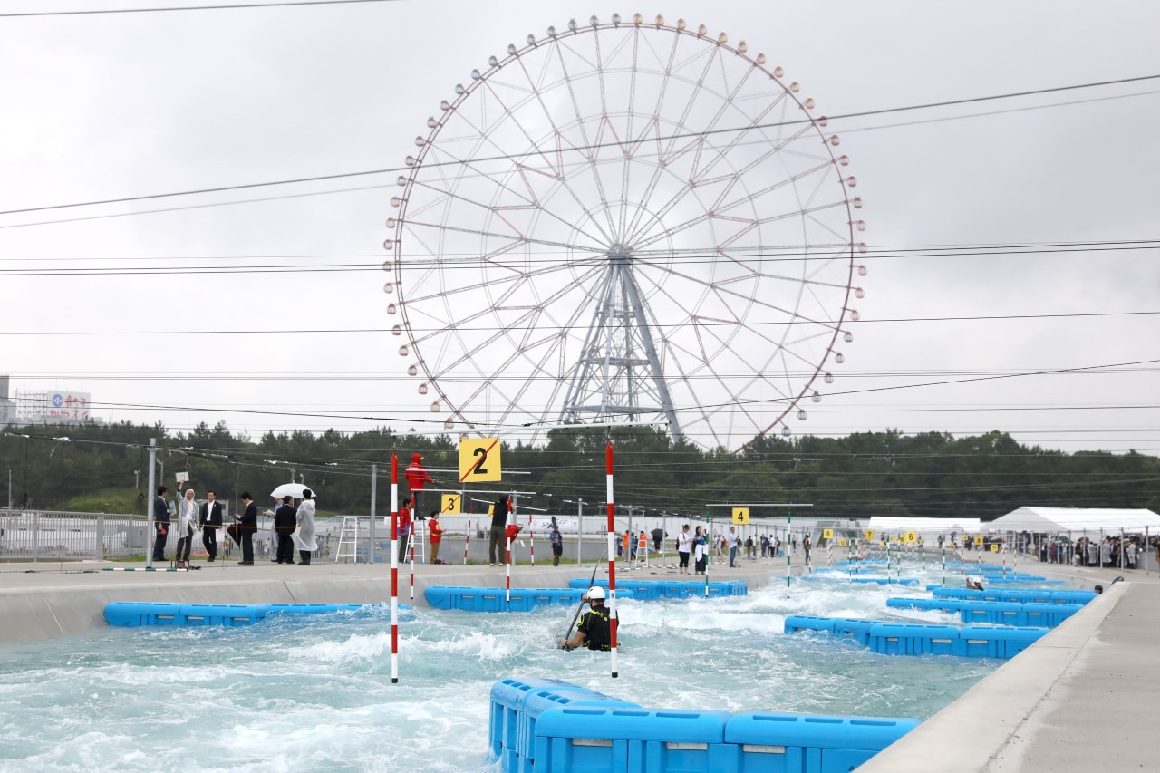 Japan's Kasai Canoe Slalom Centre is one of two new whitewater venues to open in recent weeks ©Tokyo 2020