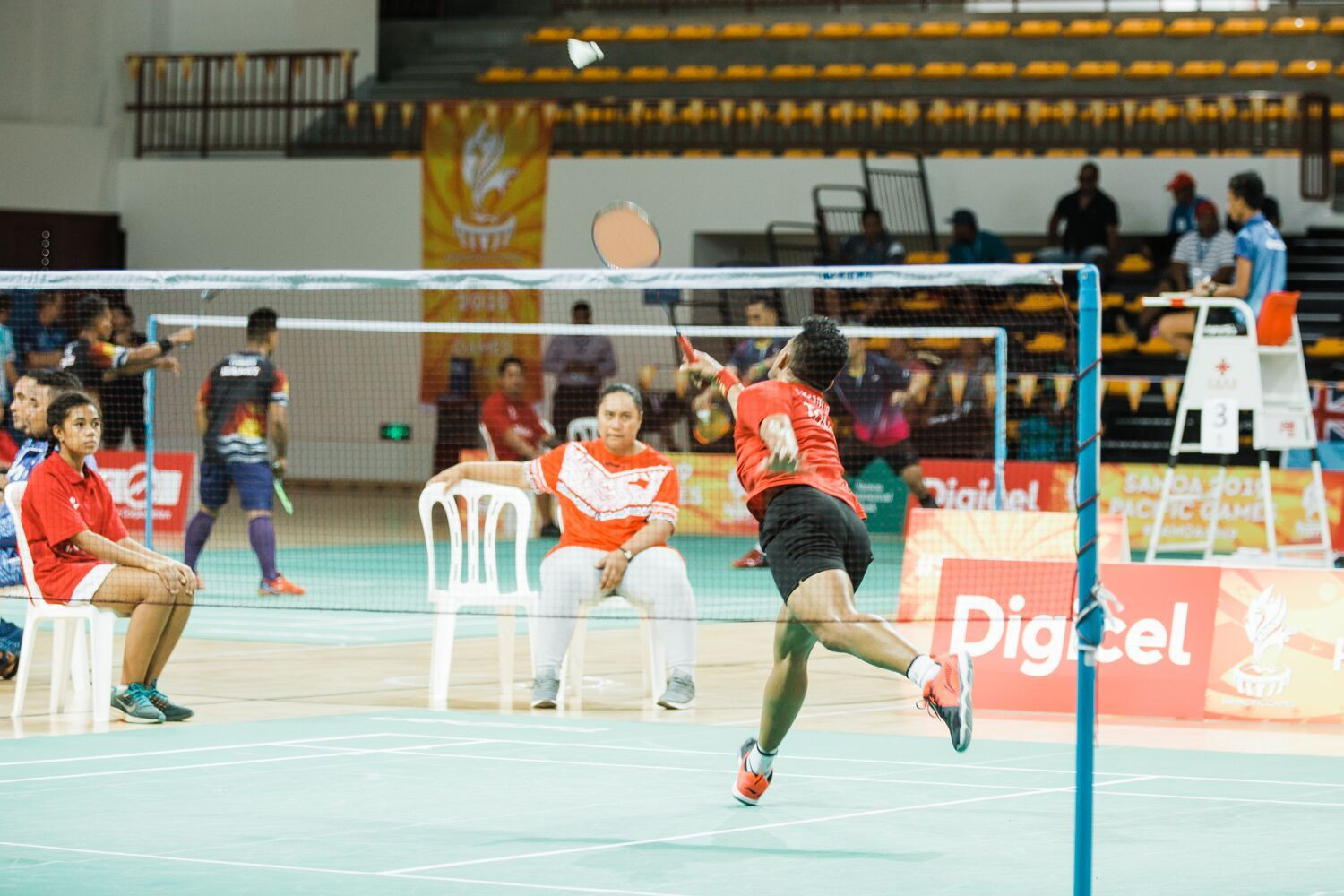 Action concluded in the mixed team badminton event ©Games News Service