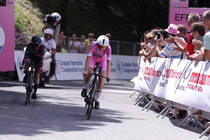 Defending champion Annemiek van Vleuten of The Netherlands extended her overall lead at the Giro Rosa ©Twitter