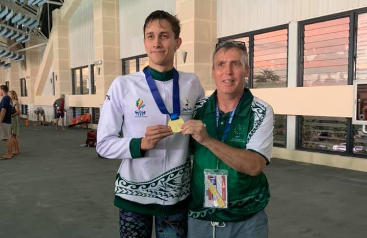 Wesley Roberts won Cook Islands' first swimming gold at a Pacific Games ©Facebook/Cook Islands Sports