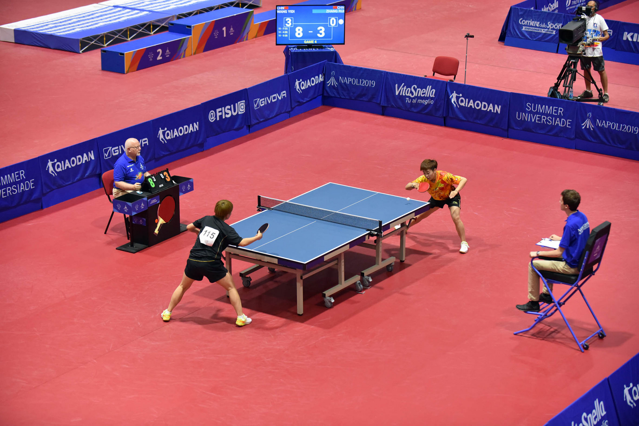 It was an all-Chinese affair in both the men's and women's table tennis singles finals ©Naples 2019