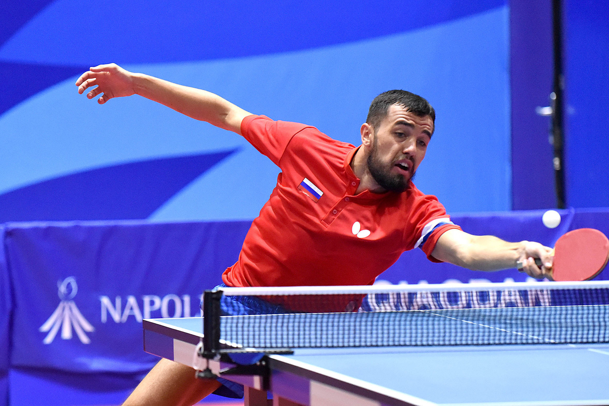 Russia’s Said Ismailov was the only non-Chinese athlete to win a medal today, taking bronze in the men's singles ©Naples 2019