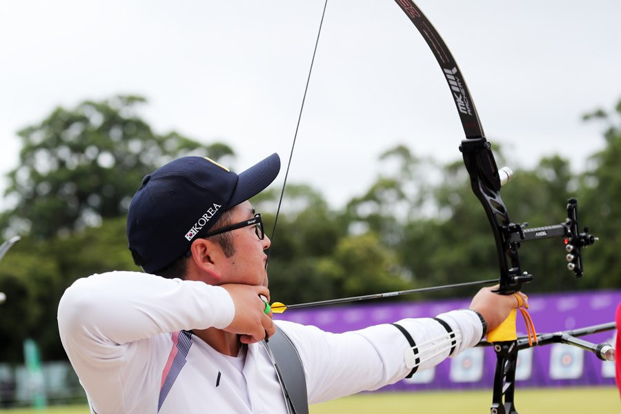 Olympic gold medallist Kim Woo-jin continued the South Korean success on the first day of the event by finishing first in the men's qualification round ©World Archery