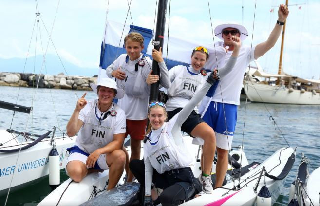 Finland won three out of four races to clinch their nation's first Summer Universiade title of Naples 2019 ©Naples 2019 