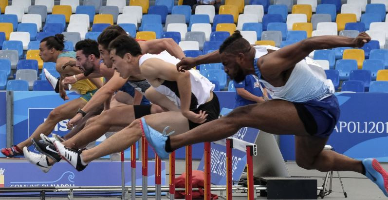 Brazil's Gabriel Constantino set a personal best to win the 110m hurdles in 13.22 seconds ©Naples 2019 