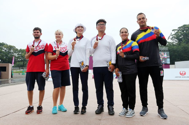 South Korea took gold, Russia silver and Colombia bronze in the Tokyo 2020 archery test event ©World Archery