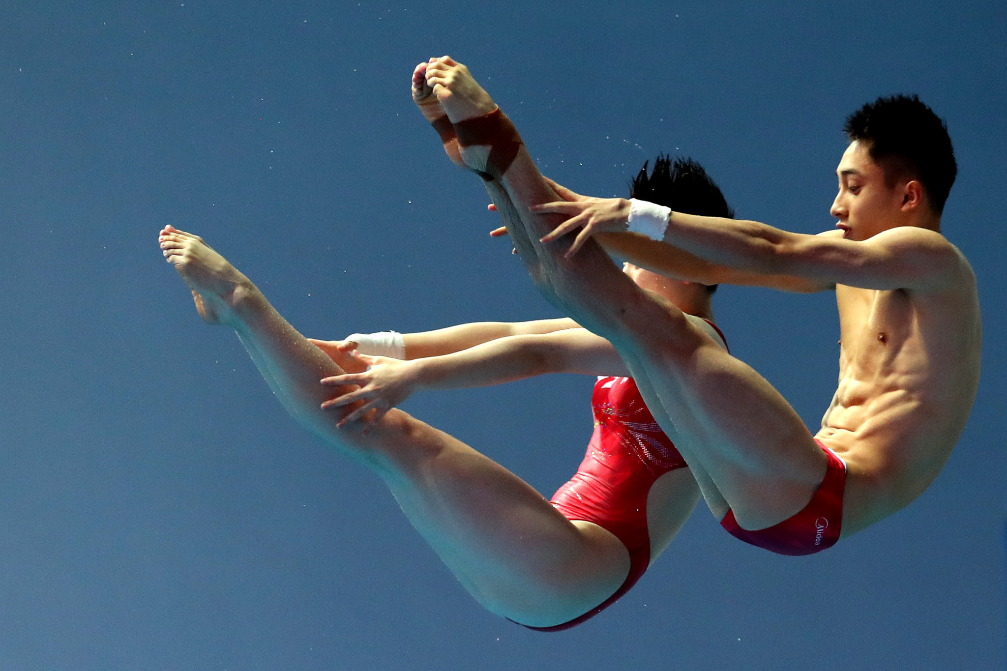 Lian Junjie and Si Yajie won the mixed 10m synchronised event as China dominated today's diving competition ©Getty Images