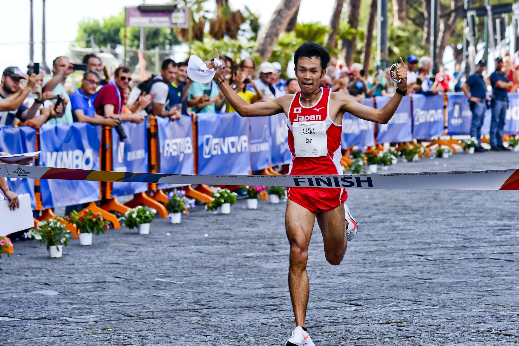 Japan have now claimed all six medals in the Naples 2019 half-marathon, with Akira Aizawa the winning in the men's race in an event where China's Bujie Duo lost his bronze medal after being disqualified ©Naples 2019