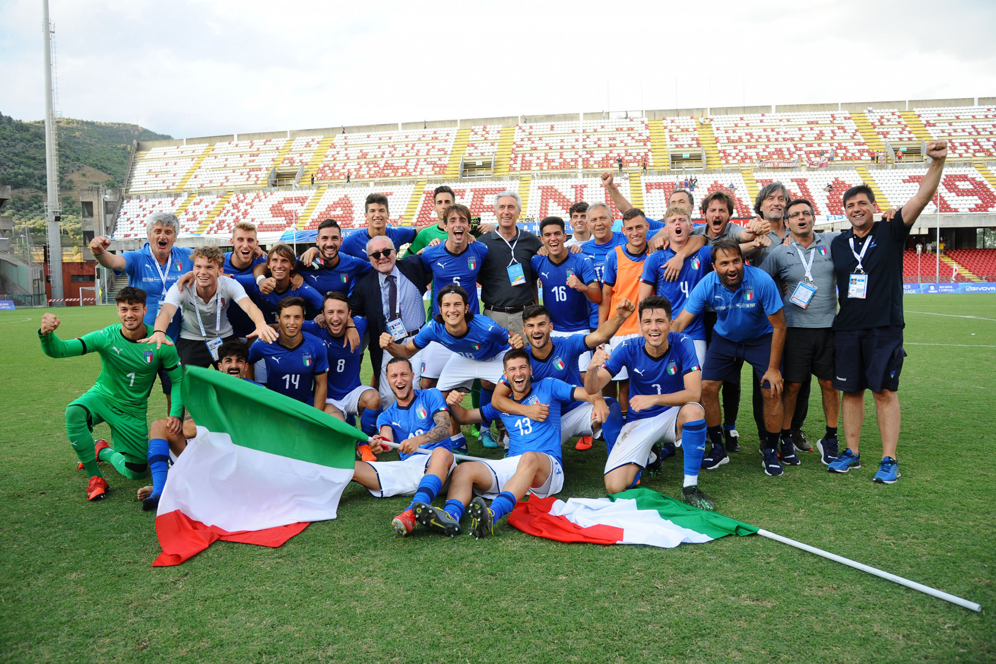 The Italians won the shootout to secure bronze in the men's football tournament ©Naples 2019