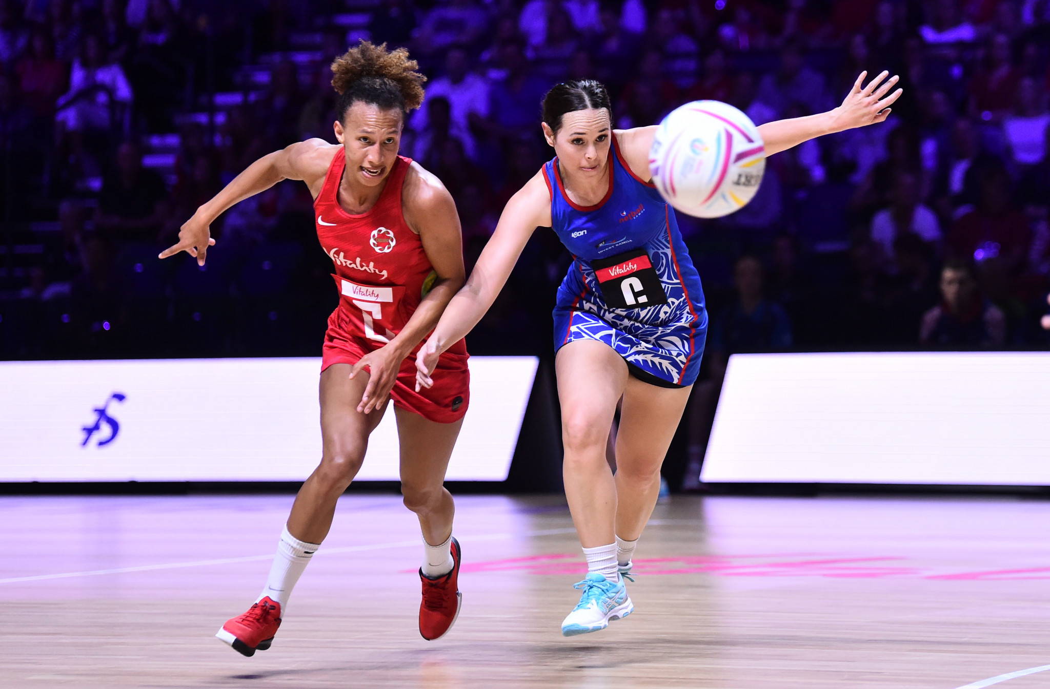 England thrashed Samoa 90-24 to finish top of Group D at the Netball World Cup in Liverpool ©Getty Images