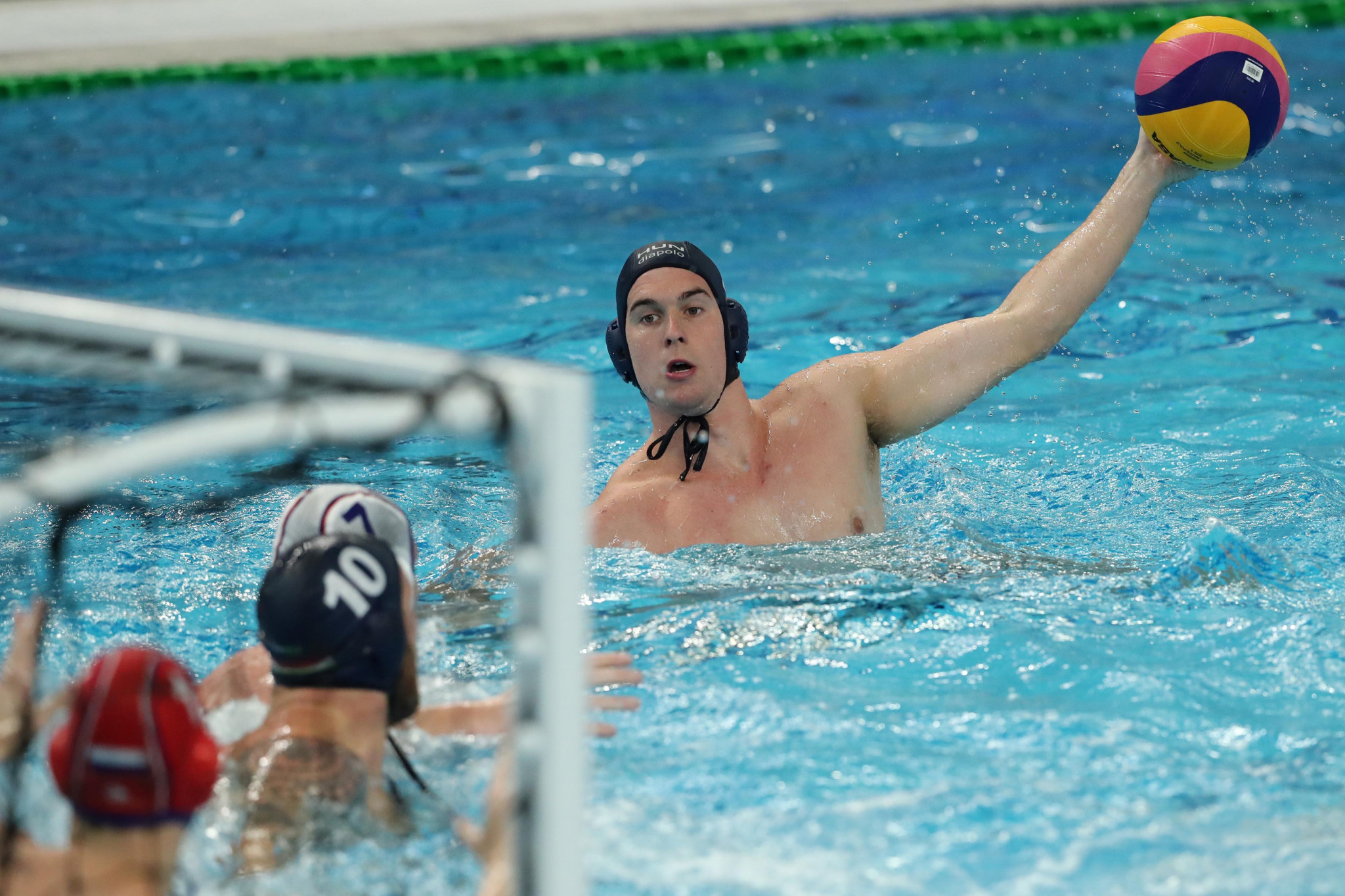 Earlier in the day, the hosts had taken on the United States in the men's water polo final ©Naples 2019