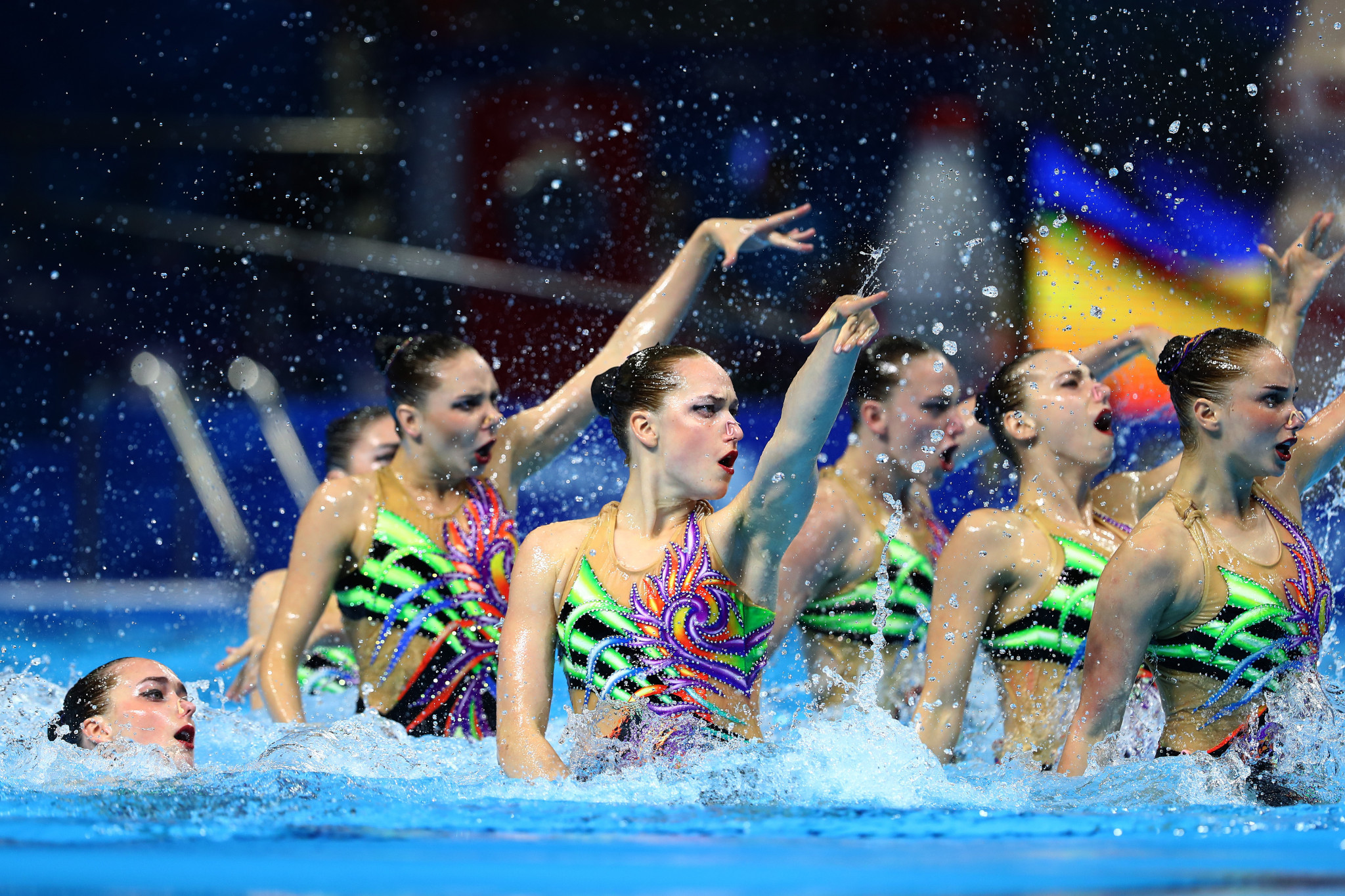 Ukraine's artistic swimmers won gold in the highlight routine event  ©Getty Images
