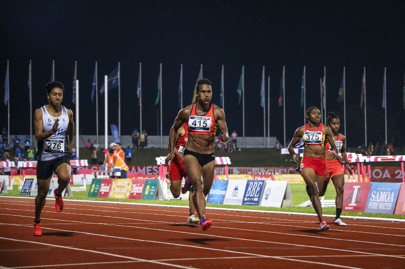 Toea Wisil sprinted to victory in the women's 100m ©Pacific Games News Service/Roland Setu