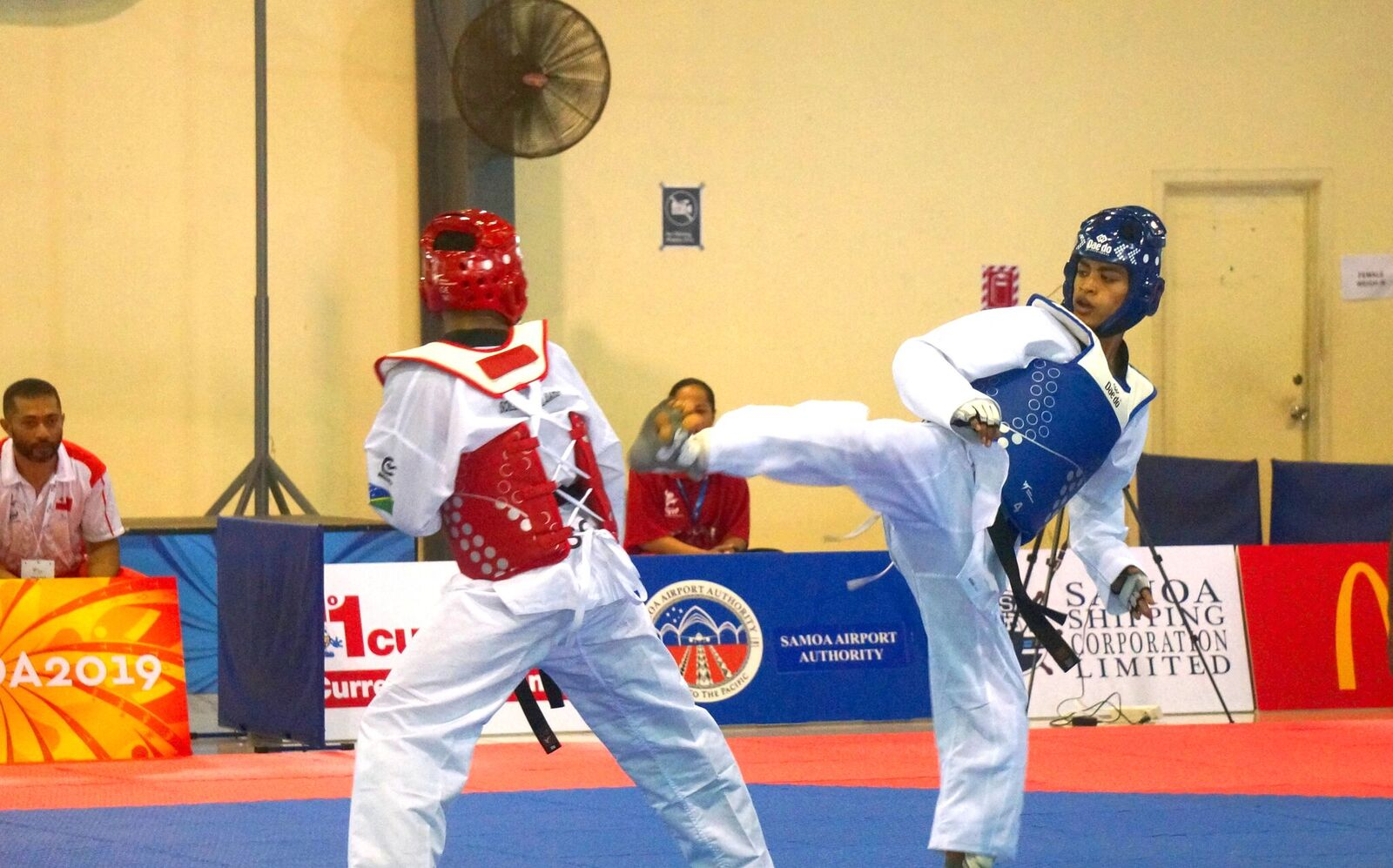 Taekwondo competition began with men's events ©Pacific Games News Service/Karen Anaya
