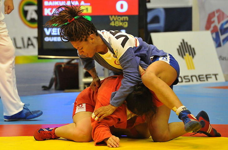 Venezuela's Maria Guedez won the first gold medal of the competition, beating Kazakhstan's Aigul Baikuleva to the women's 48kg crown ©FIAS